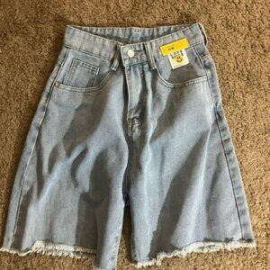 Light Blue Denim Women Shorts